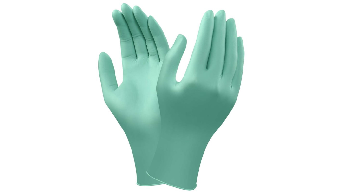 Rękawice jednorazowe, rozm. 7.5-8, Średnie, 100 szt., kolor: Zielony, Ansell