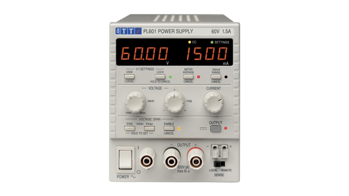 Zasilacz laboratoryjny 0 → 60V 0 → 1A Aim-TTi 90W Precyzyjny zasilacz DC