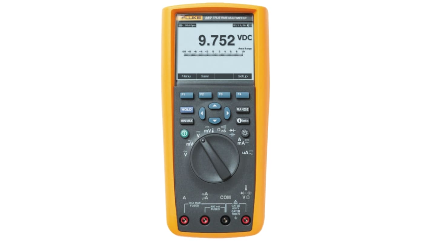 Multimetro digitale Portatile Fluke 287, 1000V ca, 10A ca, CAT III/IV, True RMS, Cert. LAT