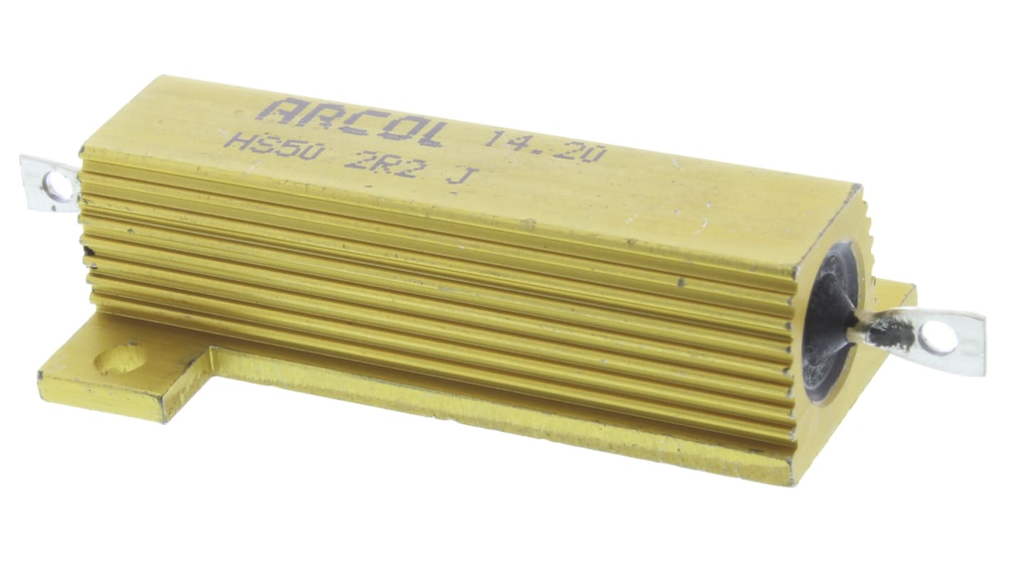 速くおよび自由な 2R2 HS50 J RS | シャーシ取り付け抵抗器,50W,2.2Ω,±5% Arcol | コントローラー