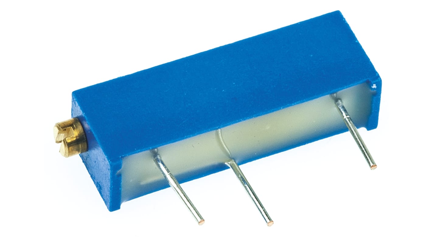 Vishay 43P Series 20-Turn Through Hole Trimmer Resistor with Pin Terminations, 10kΩ ±10% 1/2W ±100ppm/°C Side Adjust