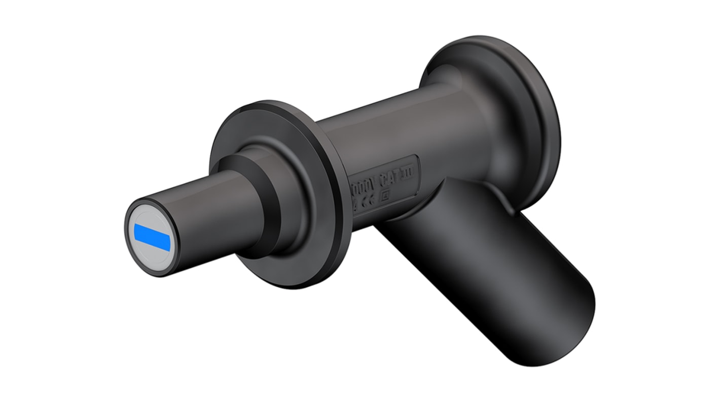 Adapter do złącz pomiarowych, rodzaj: Złącze męskie na żeńskie, wtyk: 4mm, gniazdo: 4mm, 2A, Czarny, 1kV