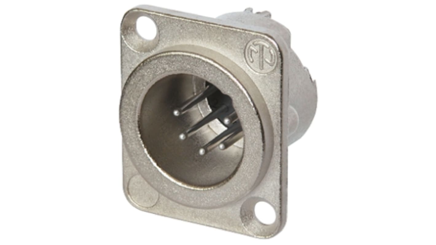 Neutrik 6芯卡侬头公插, 面板安装, 50 V, 7.5A, 直向