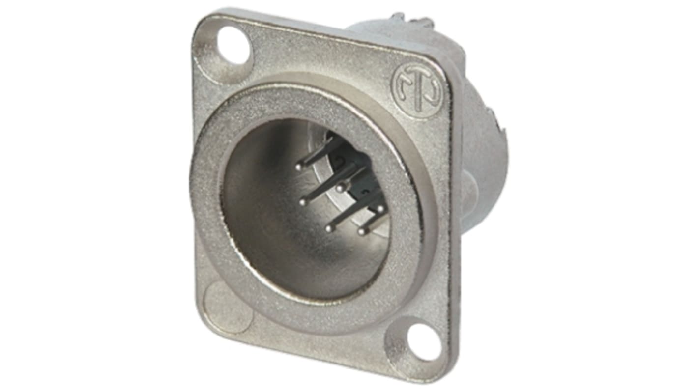 Neutrik 7芯卡侬头公插, 面板安装, 50 V, 5A, 直向