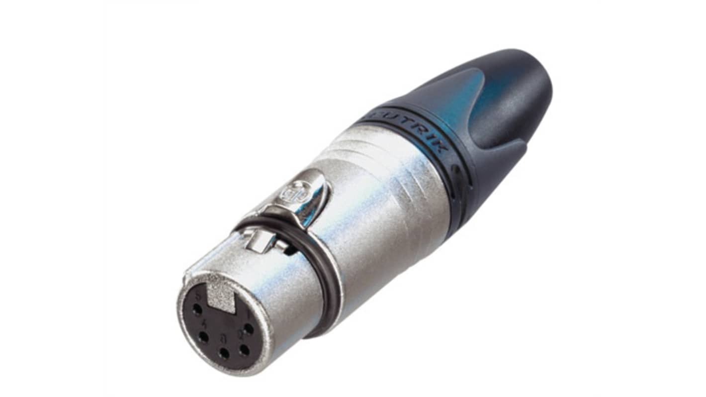 Neutrik Cable Mount XLR Connector, Male, 50 V, 5 Way, Silver over Nickel Plating