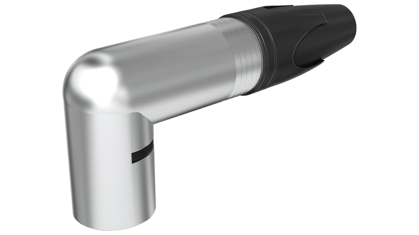Conector XLR Macho Ángulo de 90° de 3 pines Neutrik, contactos de Latón revestidos de Plata sobre Níquel, 16A, Montaje