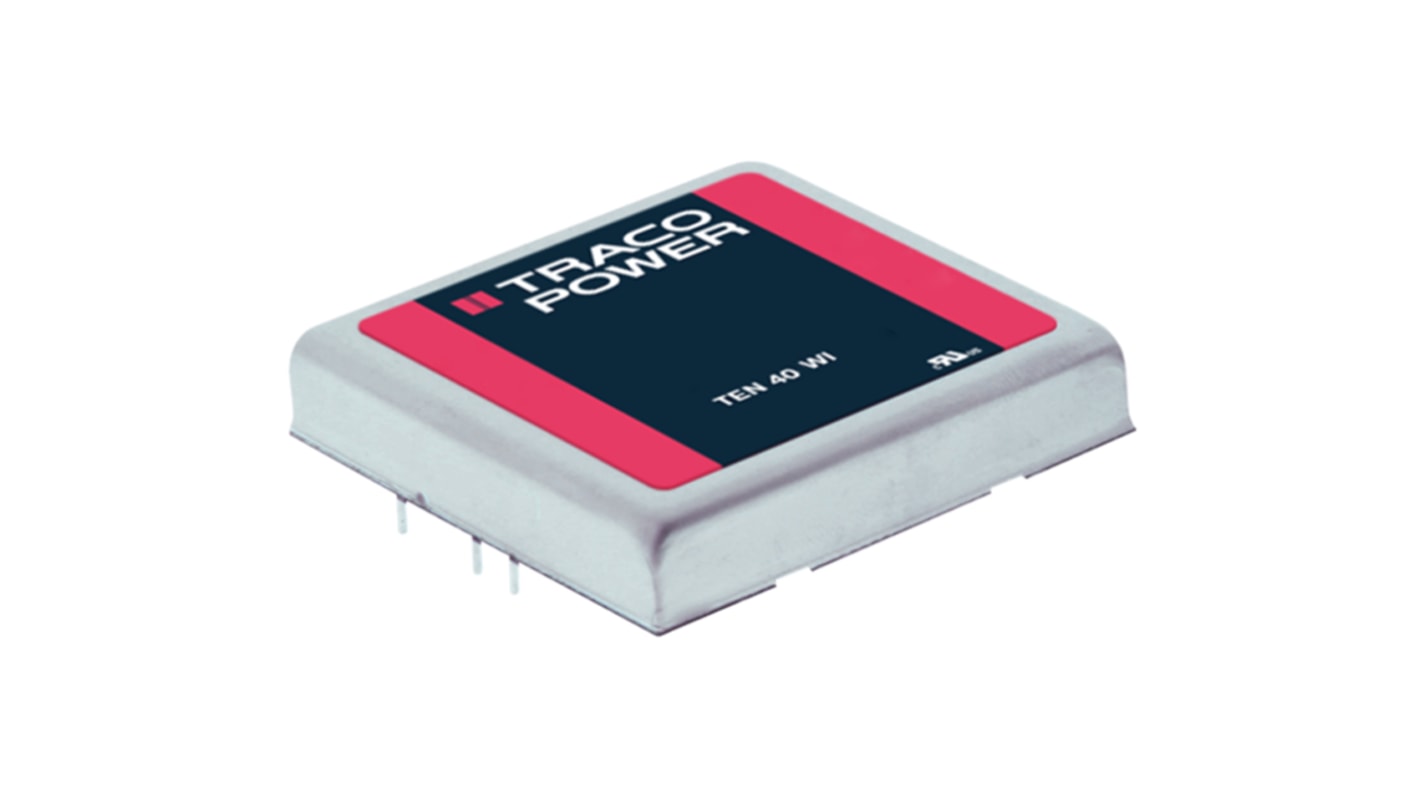 TRACOPOWER TEN 40WI DC-DC Converter, ±12V dc/ ±1.65A Output, 9 → 36 V dc Input, 40W, Through Hole, +85°C Max