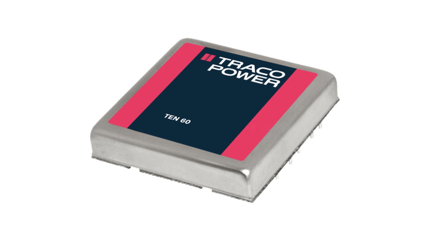 TRACOPOWER TEN 60 DC-DC Converter, 5V dc/ 12A Output, 18 → 36 V dc Input, 60W, Through Hole, +85°C Max Temp