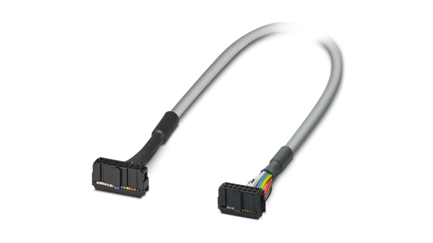 Phoenix Contact CK221S Series Round IDC Socket Cable Assembly, 2.54mm Pitch, 500mm Length, IDC to IDC