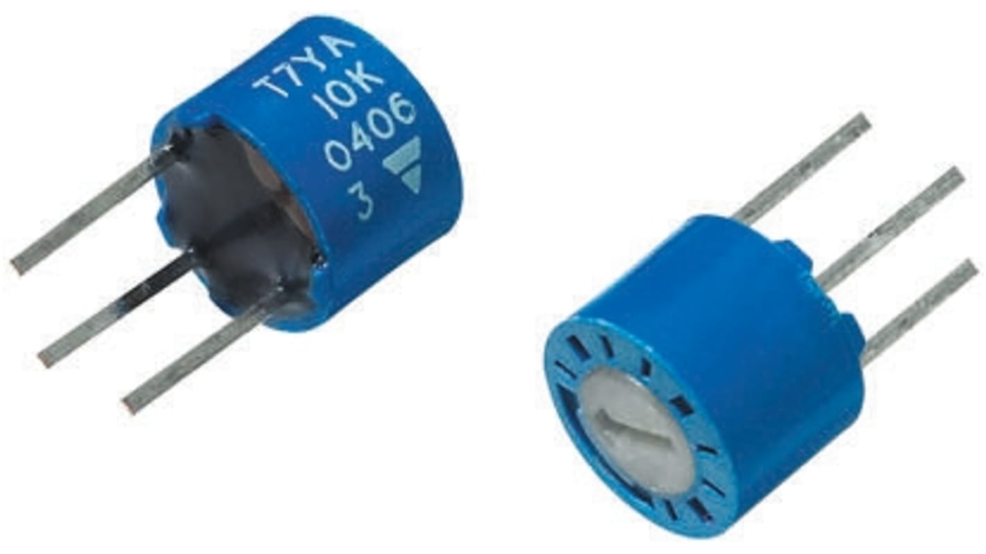 100Ω, Through Hole Trimmer Potentiometer 0.5W Top Adjust Vishay, T7