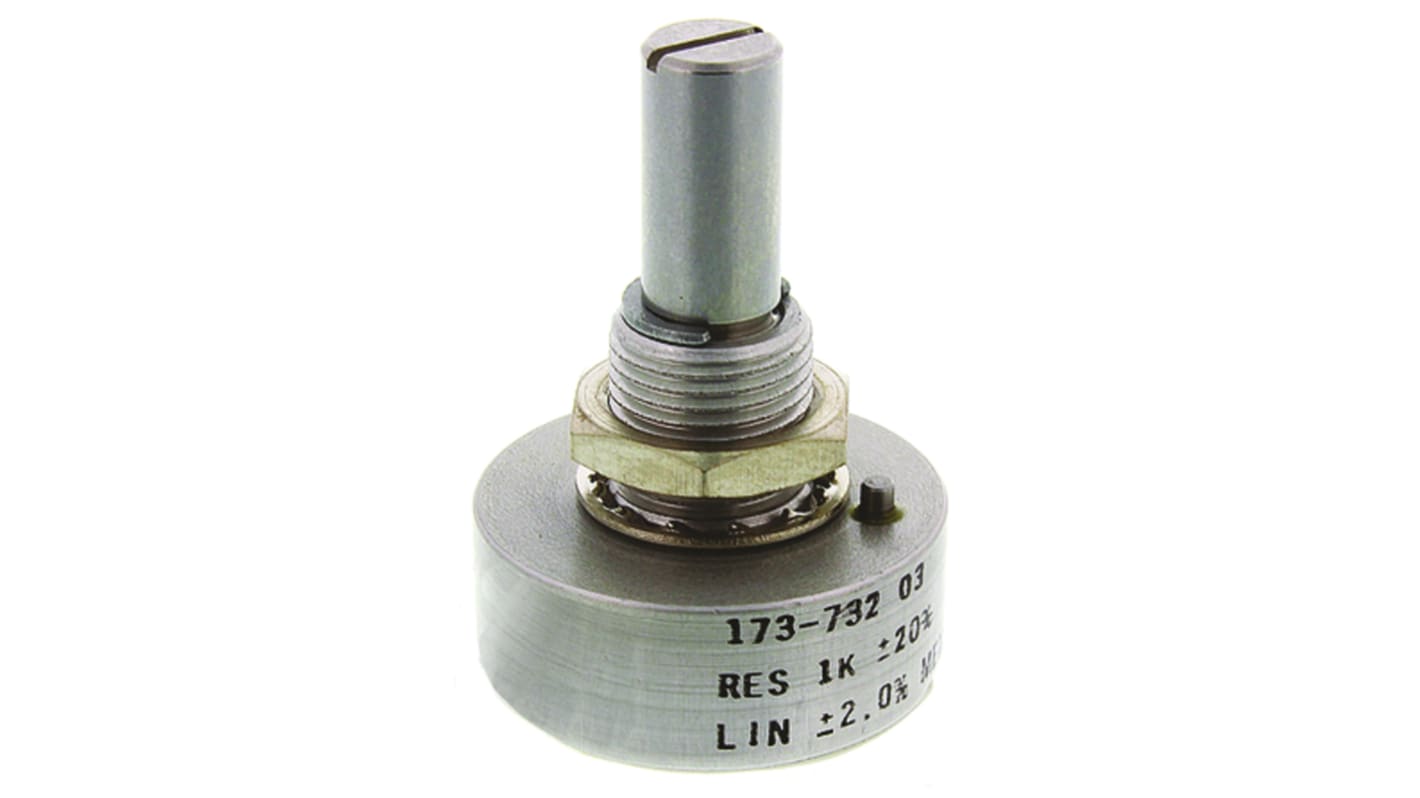 Potencjometr 1kΩ typ Obrotowy Vishay średnica wału 6,35 mm 1W długość wału 22.2mm średnica 22.23mm Montaż panelowy