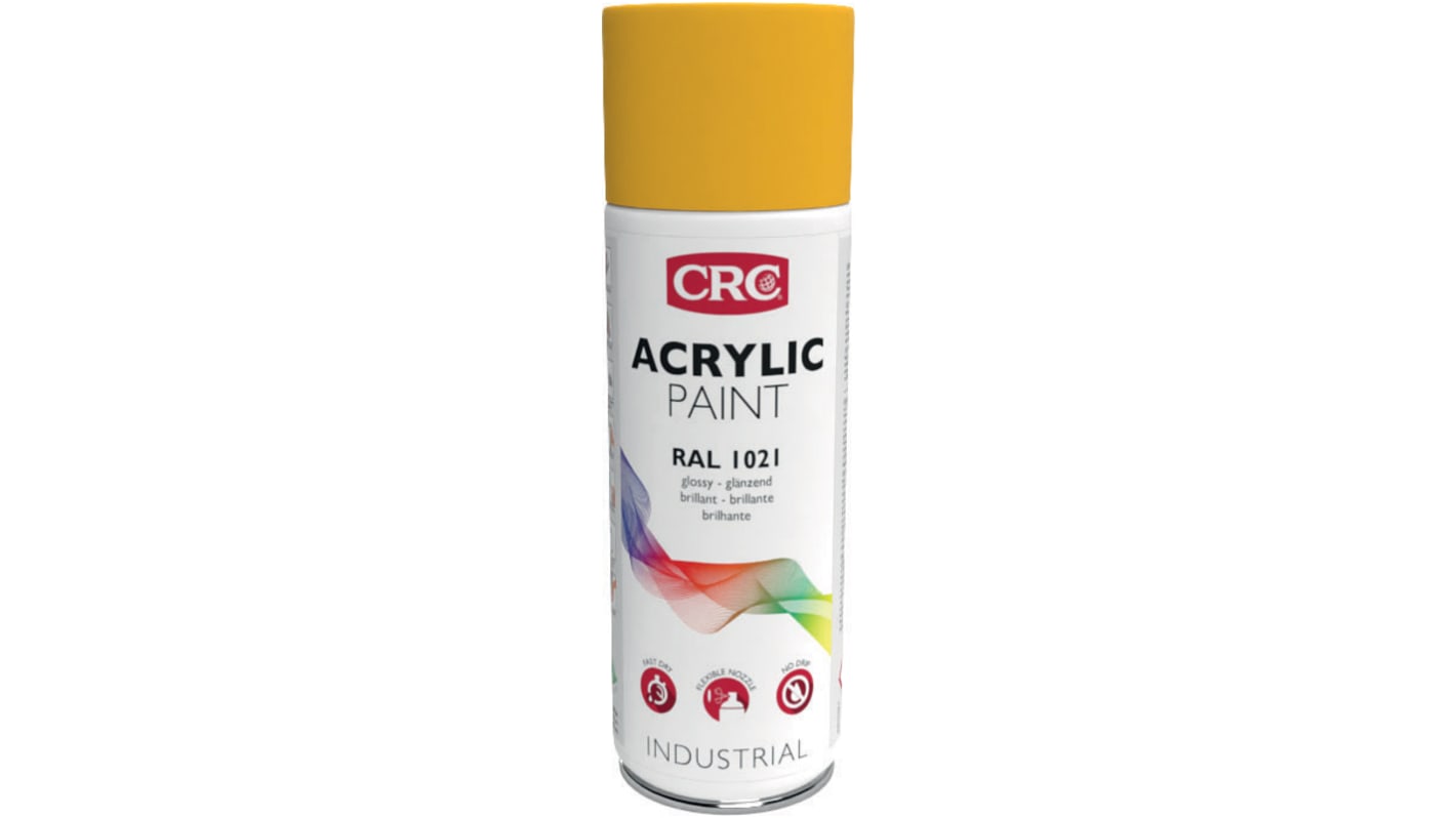 CRC ACRYLIC PAINT Sprühfarbe Gelb Glänzend, 400ml, RAL 1021