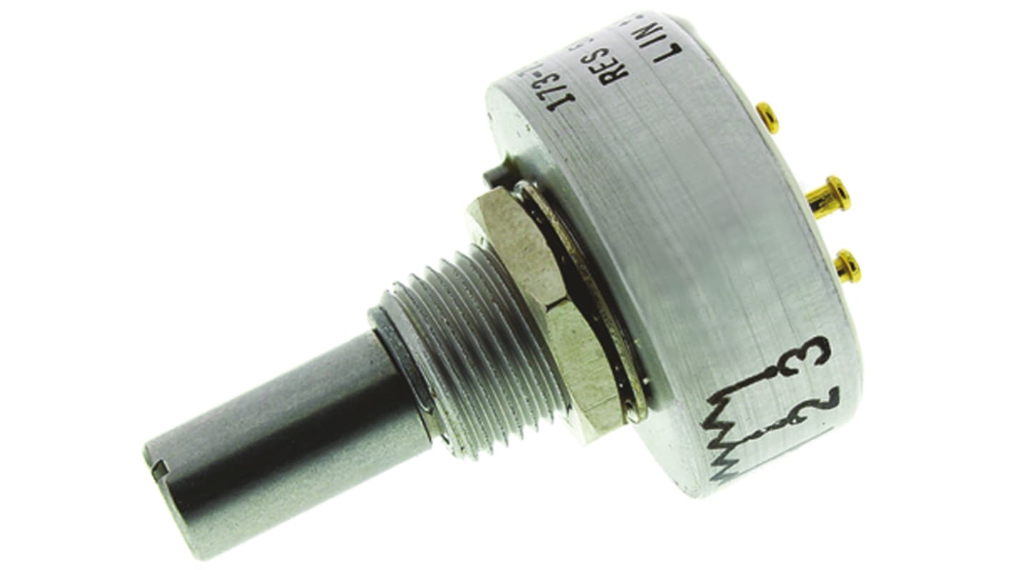 Potencjometr 5kΩ typ Obrotowy Vishay średnica wału 6,35 mm 1W długość wału 22.2mm średnica 22.23mm Montaż panelowy