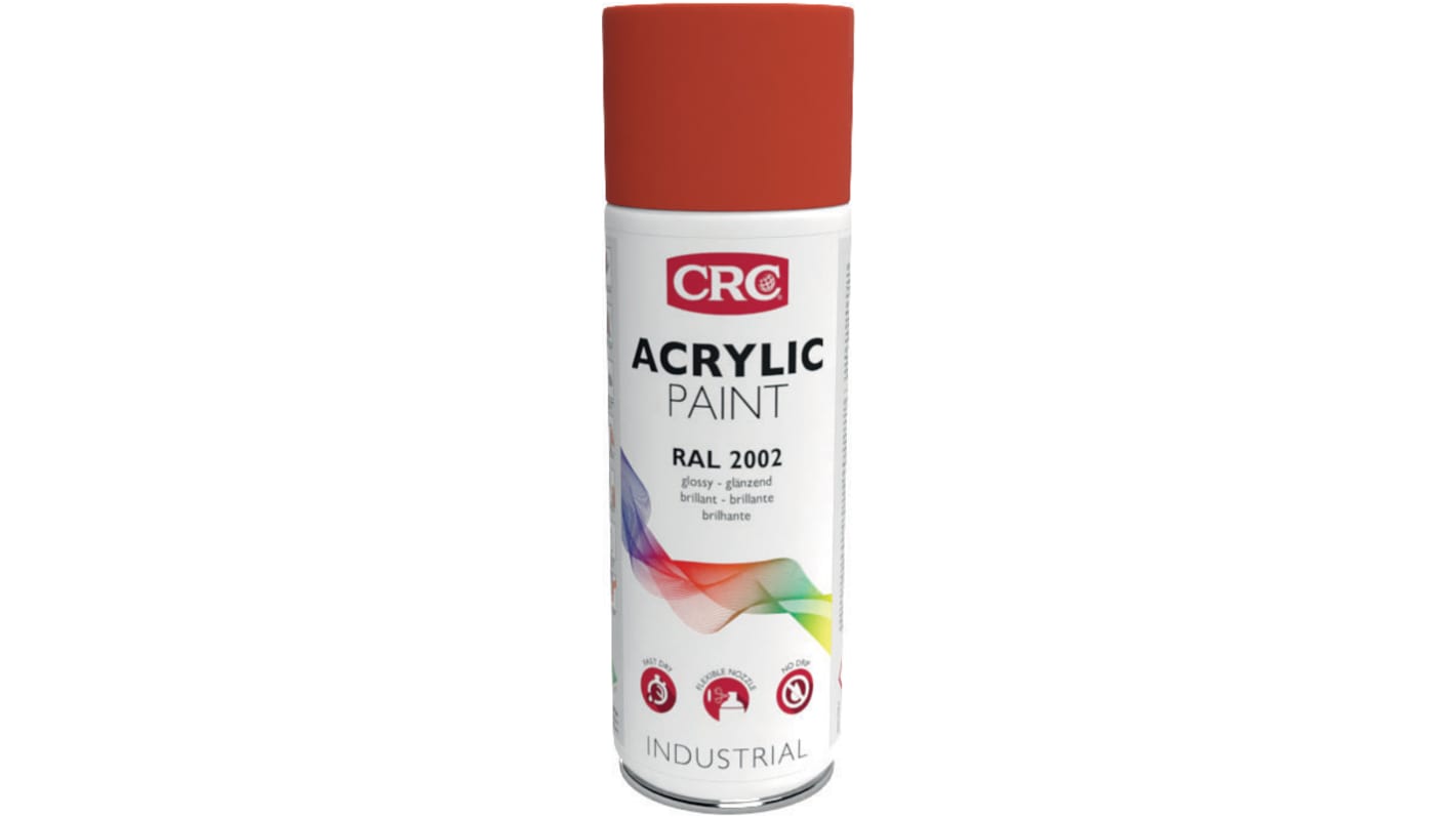 Peinture aérosol CRC Kf ACRYLIC PAINT, Orange-Rouge RAL 2002 Brillant, 400ml