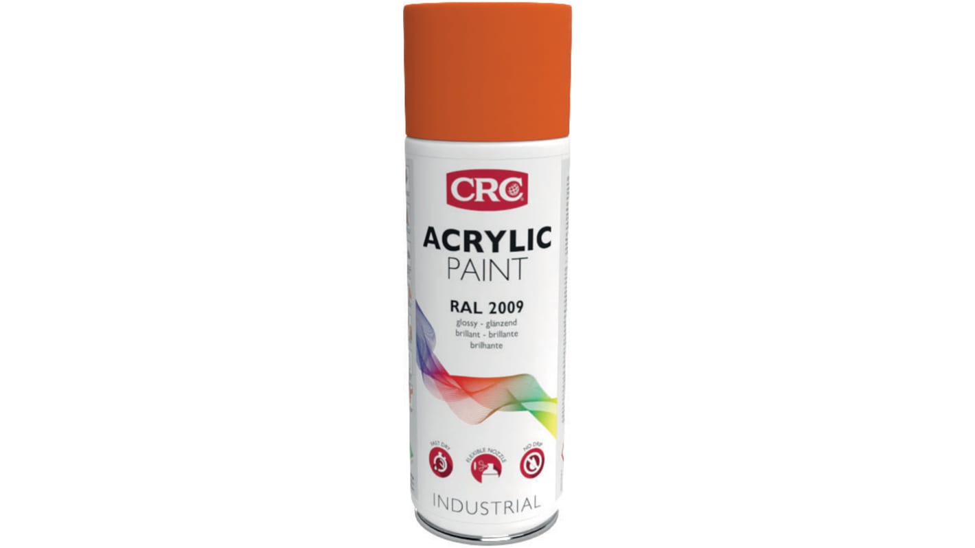 CRC ACRYLIC PAINT Sprühfarbe Orange Glänzend, 400ml, RAL 2009