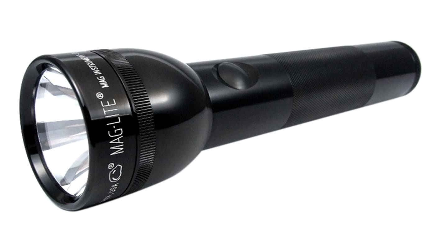 Maglite 手电筒, 27 流明, 白炽灯, 2 个 D电池, 黑色, D-Cell