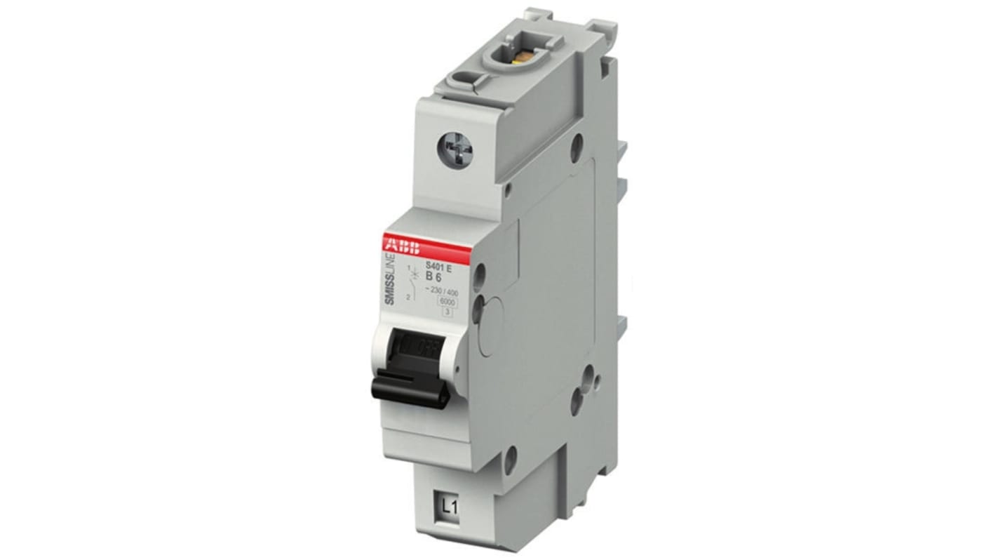 Disjoncteur ABB S400E 1P, 63A, pouvoir de coupure 6 kA, montage rail DIN