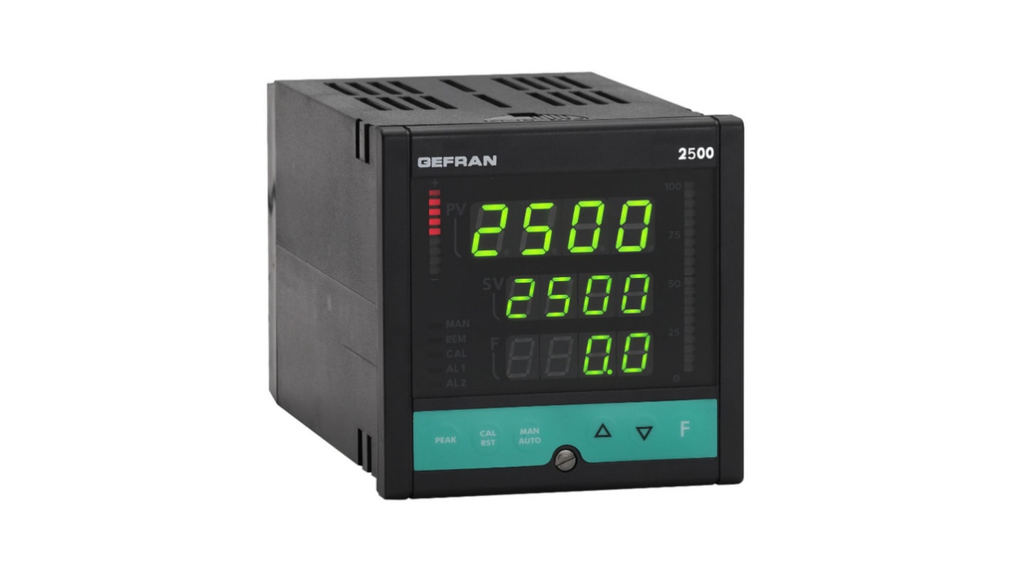 Gefran 2500 PID Temperature Controller, 96 x 96 (1/4 DIN)mm, 100 V ac, 240 V ac Supply Voltage