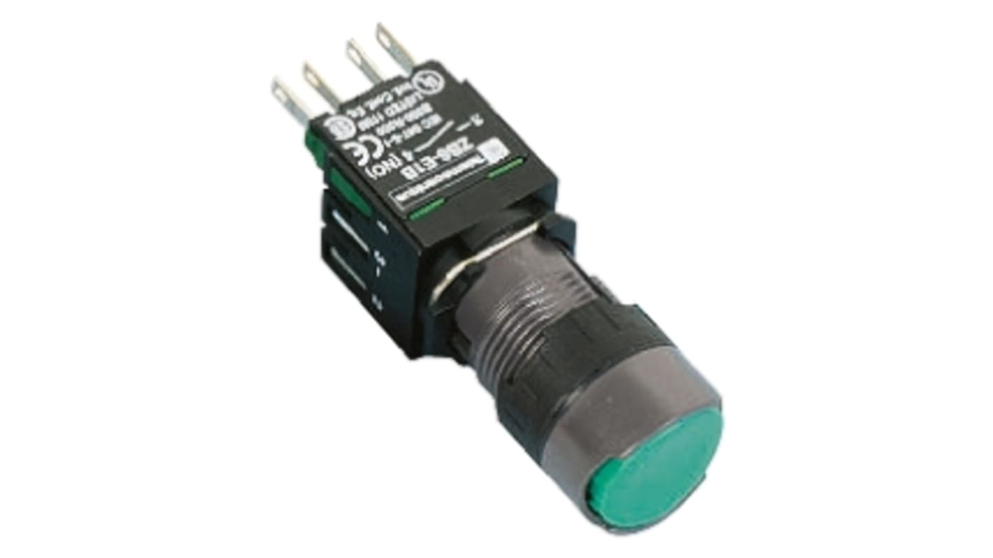 Schneider Electric Harmony Series Illuminated Push Button, Slow Brake, Panel Mount, 16mm Cutout, SPST, 250V, IP65