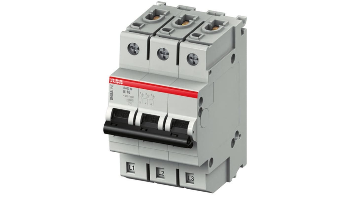 ABB SMISSLINE TP S400M MCB, 3P, 32A Curve B, 230V AC, 10 kA Breaking Capacity