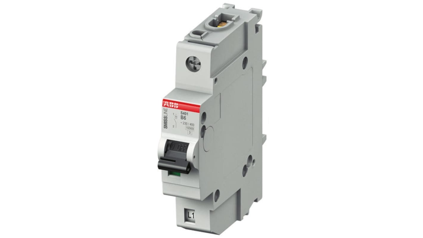 ABB SMISSLINE TP S400M MCB, 1P, 63A Curve B, 230V AC, 60V DC, 10 kA Breaking Capacity