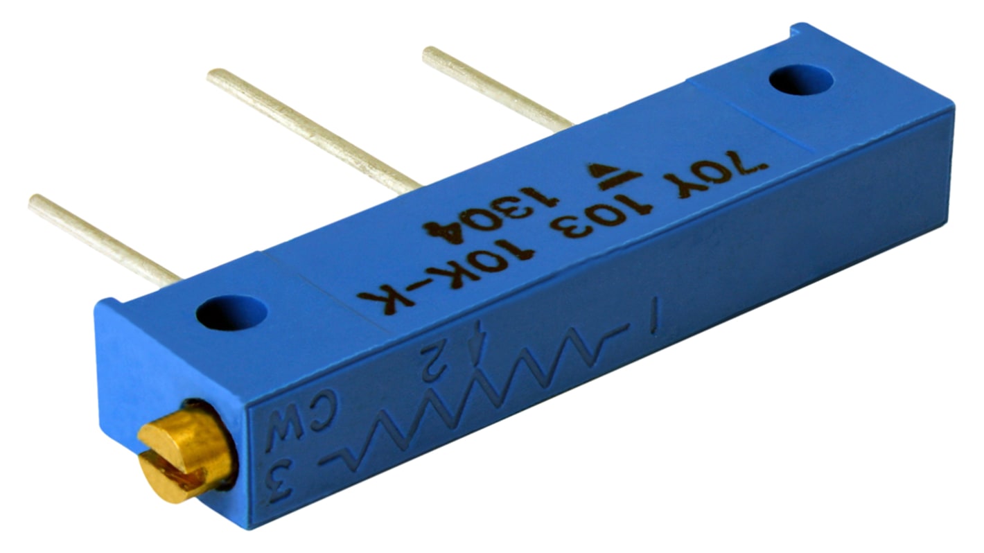 Vishay 半固定抵抗器（トリマポテンショメータ）, 500Ω, ±10%, 0.5W, 20回転, スルーホール