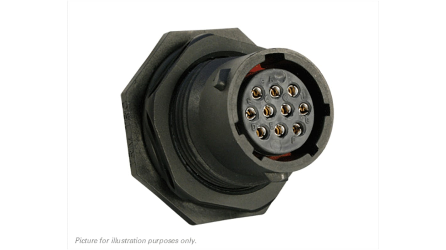 Souriau Sunbank by Eaton Circular Connector, 10 Contacts, Panel Mount, Plug, Female, IP68, IP69K, UTS Series