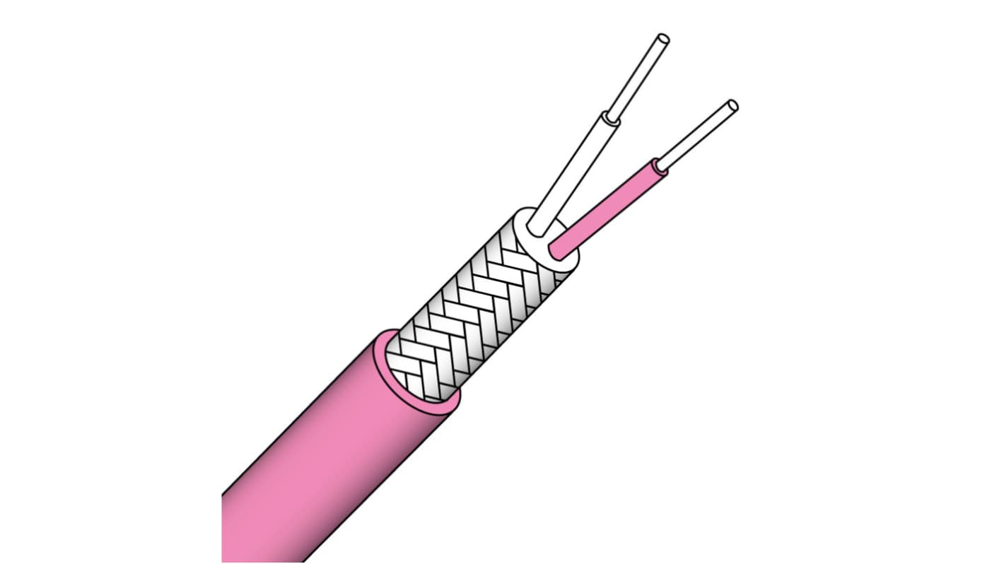 Prosensor PTPN Series Type N Thermocouple Cable/Wire, 50m, PVC Insulation, +105°C Max, 7/0.2mm