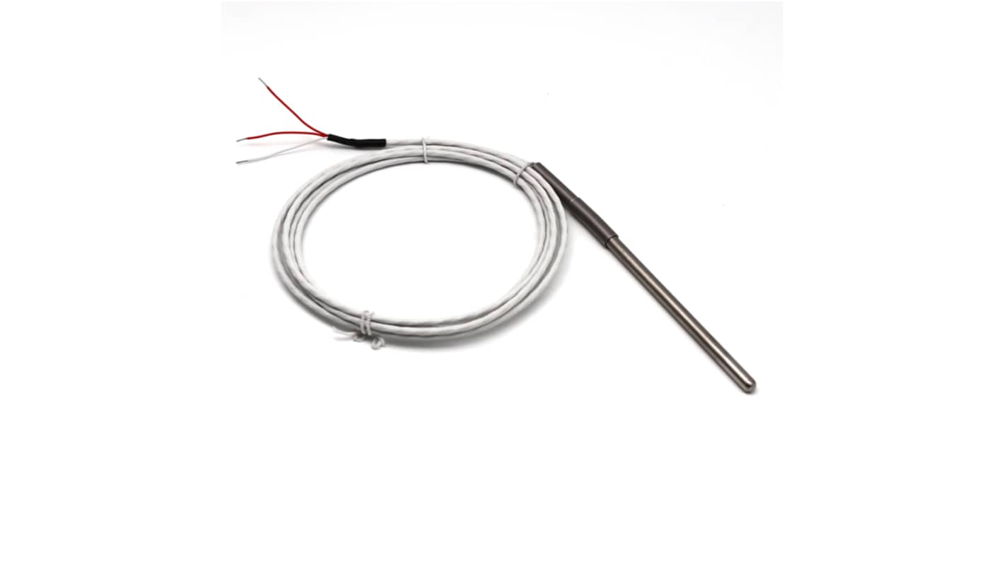 Sonda di temperatura PT100 Prosensor, Ø 6mm, L. 200mm + 2m, +250°C max