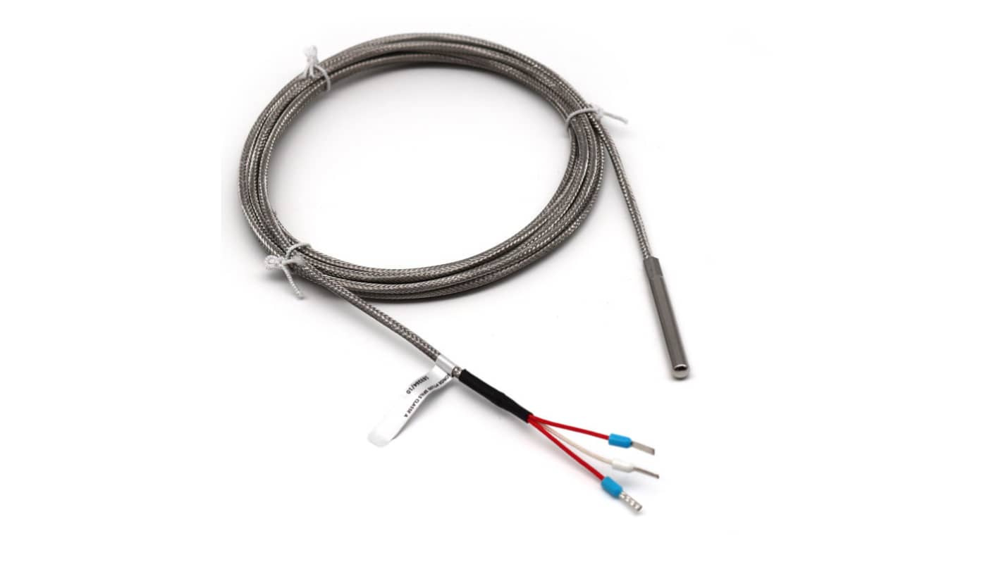 Prosensor PT100 Temperature Probe, 6mm Dia, 50mm Long, 3 Wire, Class A +450°C Max