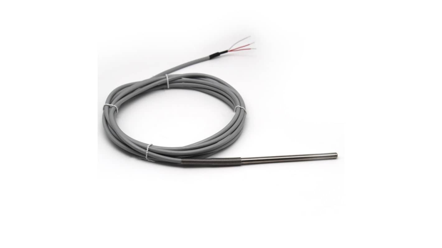 Prosensor PT100 Temperature Probe, 6mm Dia, 50mm Long, 3 Wire, Class A +180°C Max