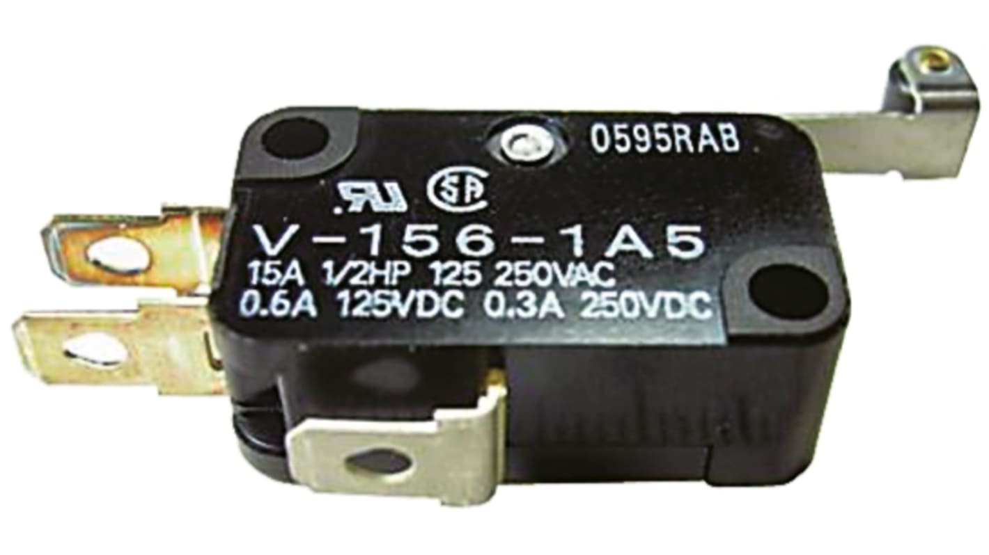 Microinterruttore, Omron, SP-CO, 15 A a 250 V c.a., IP40, Attacco rapido