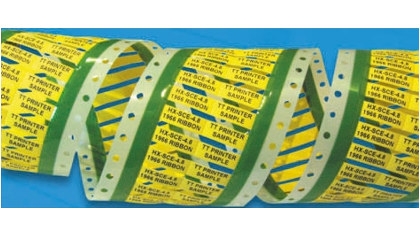 TE Connectivity HX-SCE on Yellow Heatshrink Labels, 50mm Label Length, 19mm Label Width