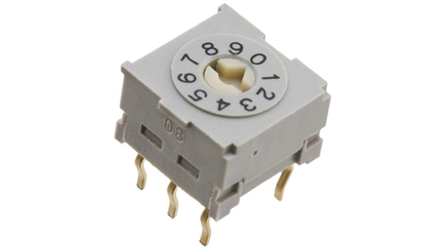 NKK Switches 10 Way PCB DIP Switch, Rotary Flush Actuator