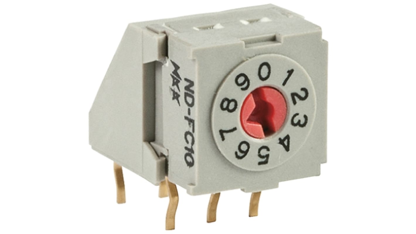 NKK Switches 10 Way PCB DIP Switch, Rotary Flush Actuator