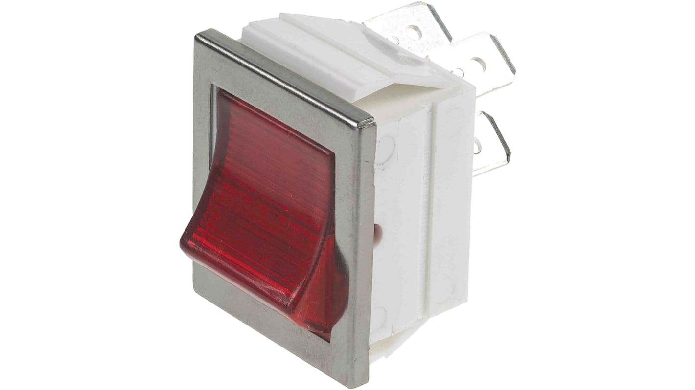 Arcolectric Tafelmontage Wippschalter, 2-poliger Ein/Ausschalter Rastend, 16 A @ 250 V ac 22.5mm x 28.2mm beleuchtet,