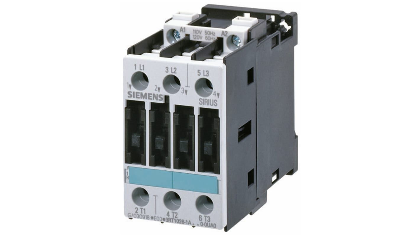 Contattore Siemens, serie 3RT1, 3 poli, 3 NA, 40 A, 11 kW, bobina 230 V c.a.