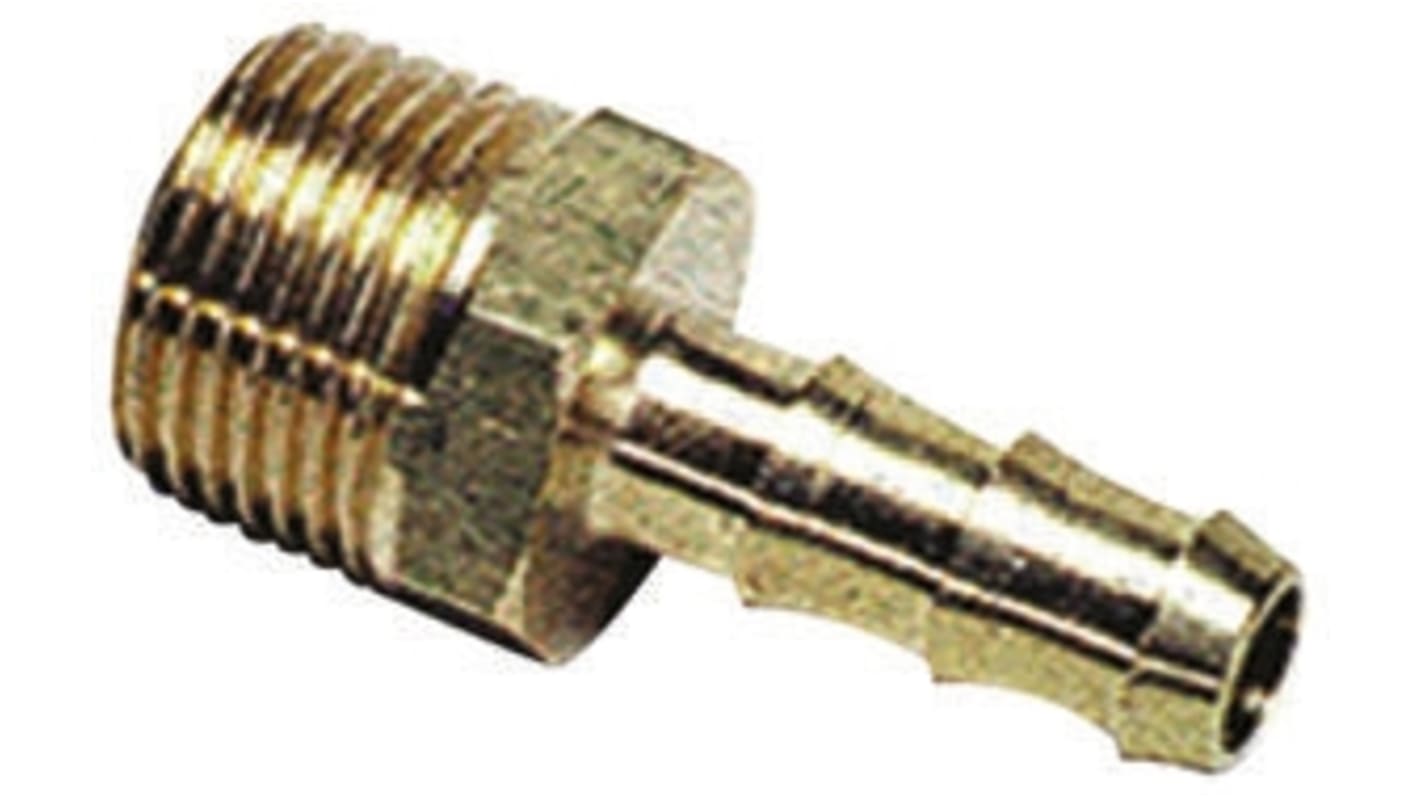 Legris Brass Pipe Fitting, Straight Threaded Tailpiece Adapter, Male R 3/8in to Male 19mm