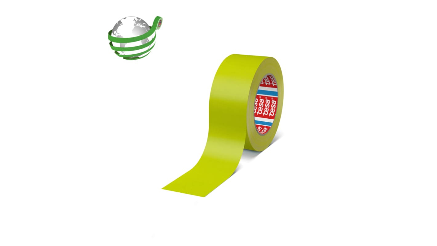 Tesa 4671 Yellow Acrylic Coating Rubber Gaffa Duct Tape, 50mm x 25m, 0.28mm Thick