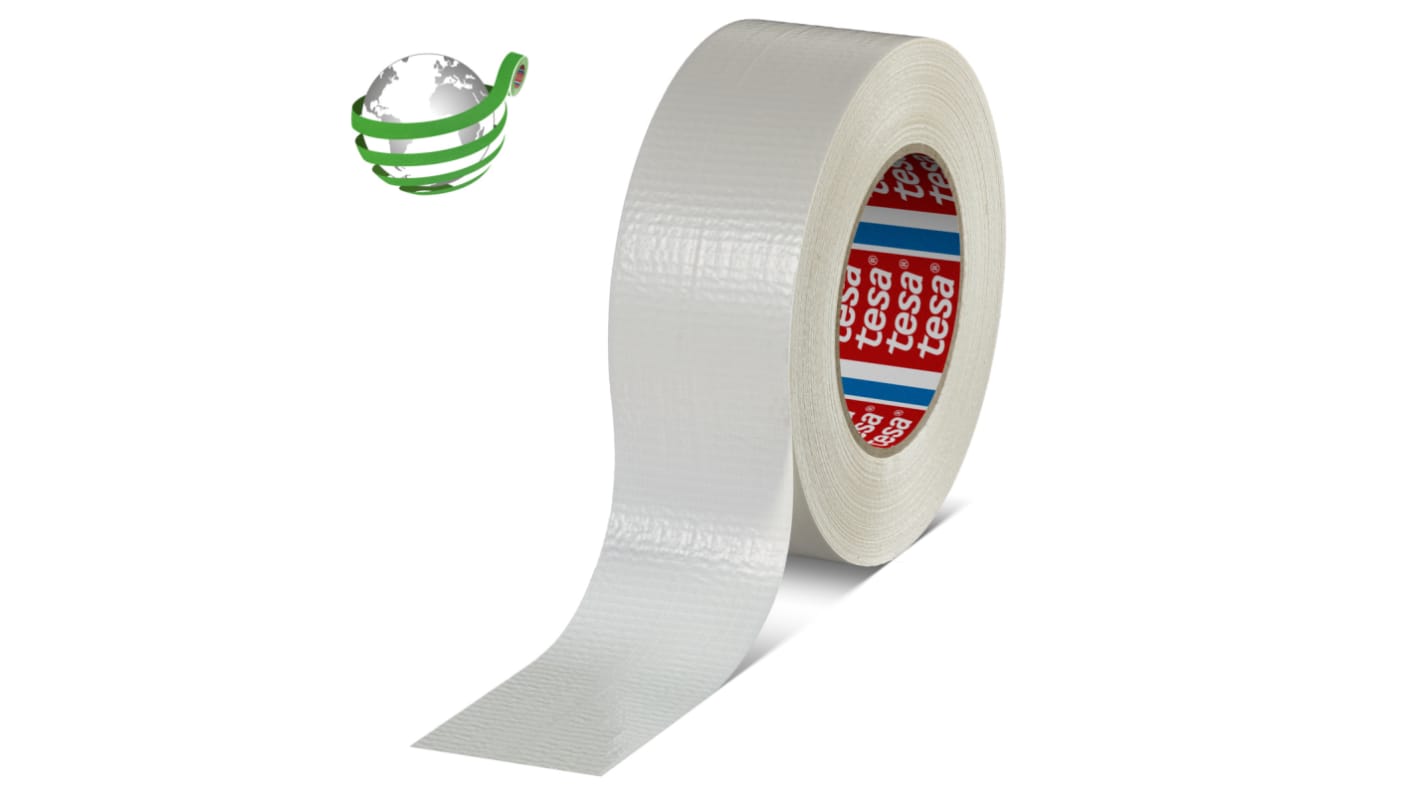 Tesa Tesa 60462 60462 Duct Tape, 50m x 50mm, White, Rubber Finish