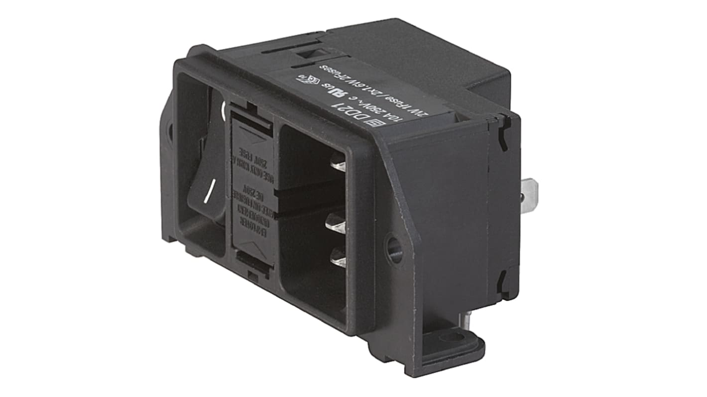 Schurter C14插头 IEC连接器, 面板, PCB安装, 250 V, 10A