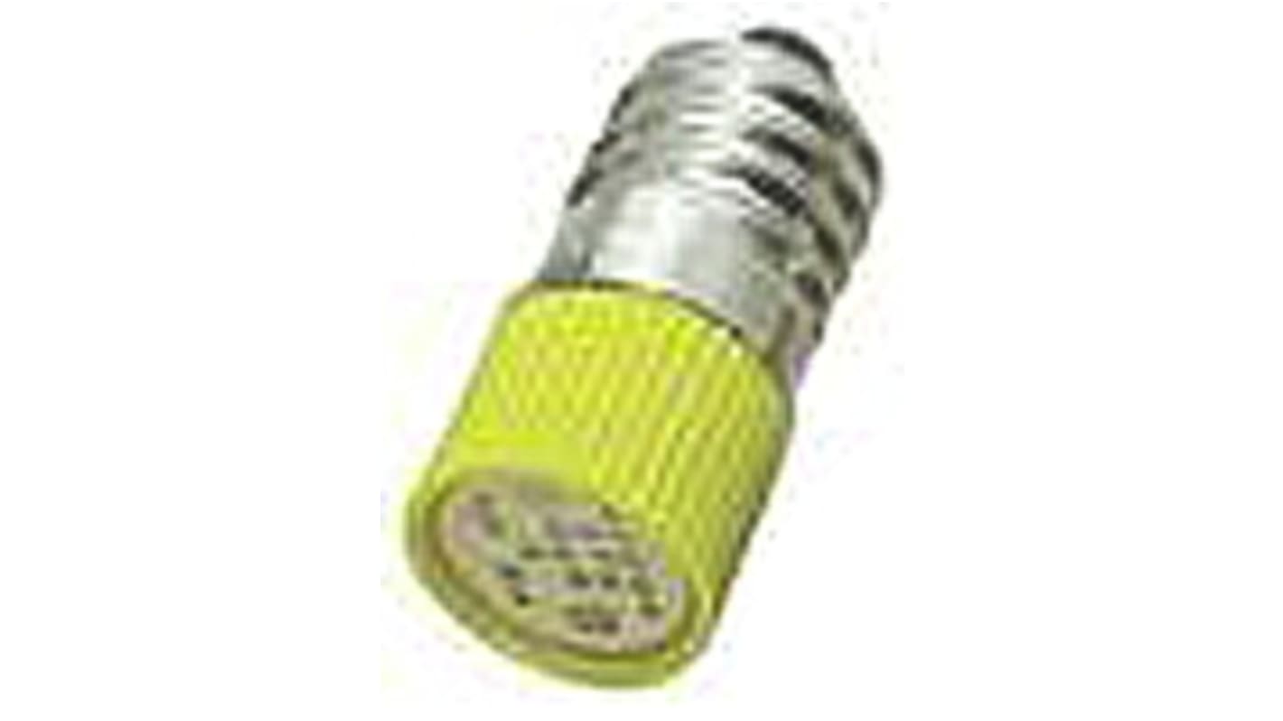 RS PRO Yellow LED Indicator Lamp, 12V ac/dc, E10 Base, 10mm Diameter, 120/110mcd