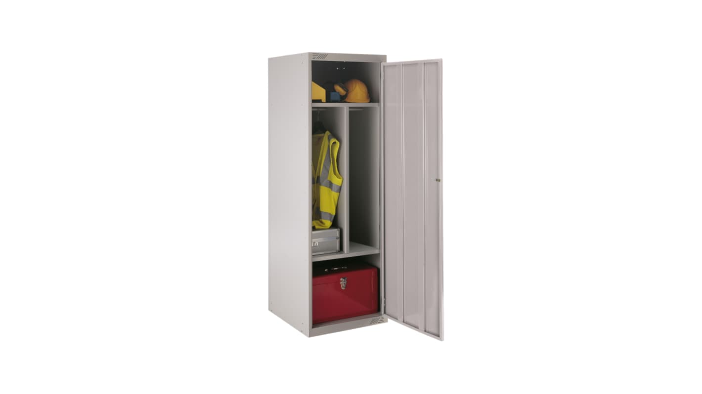 Armadietto di stoccaggio Acciaio Grigio chiaro RS PRO 1 porta, 1800 mm x 600 mm x 600mm