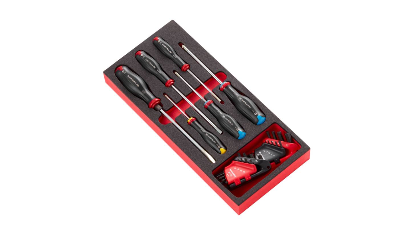Facom 8 Piece Screwdriver Kit Tool Kit with Foam Inlay