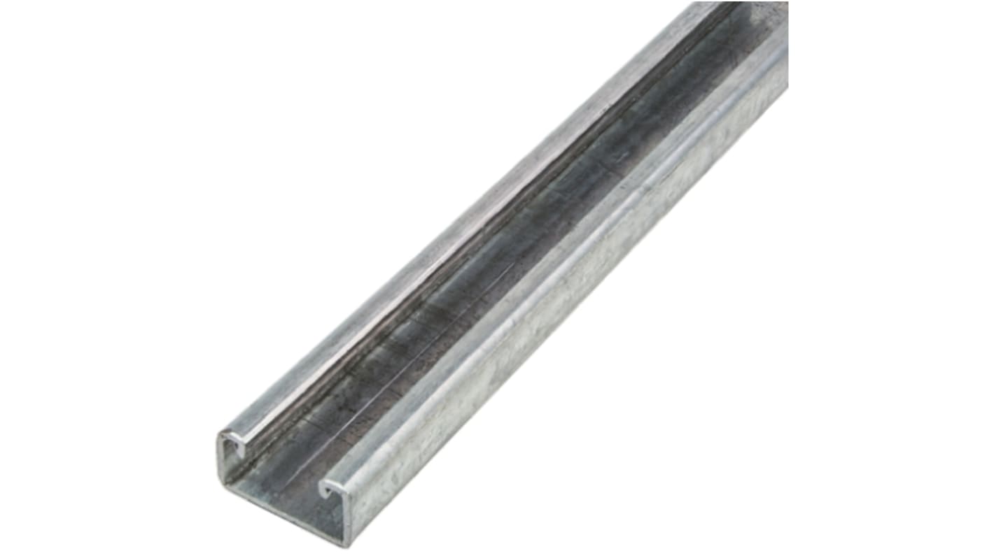 Unistrut 41 x 21mm Galvanised Steel Plain Channel, 2m Long