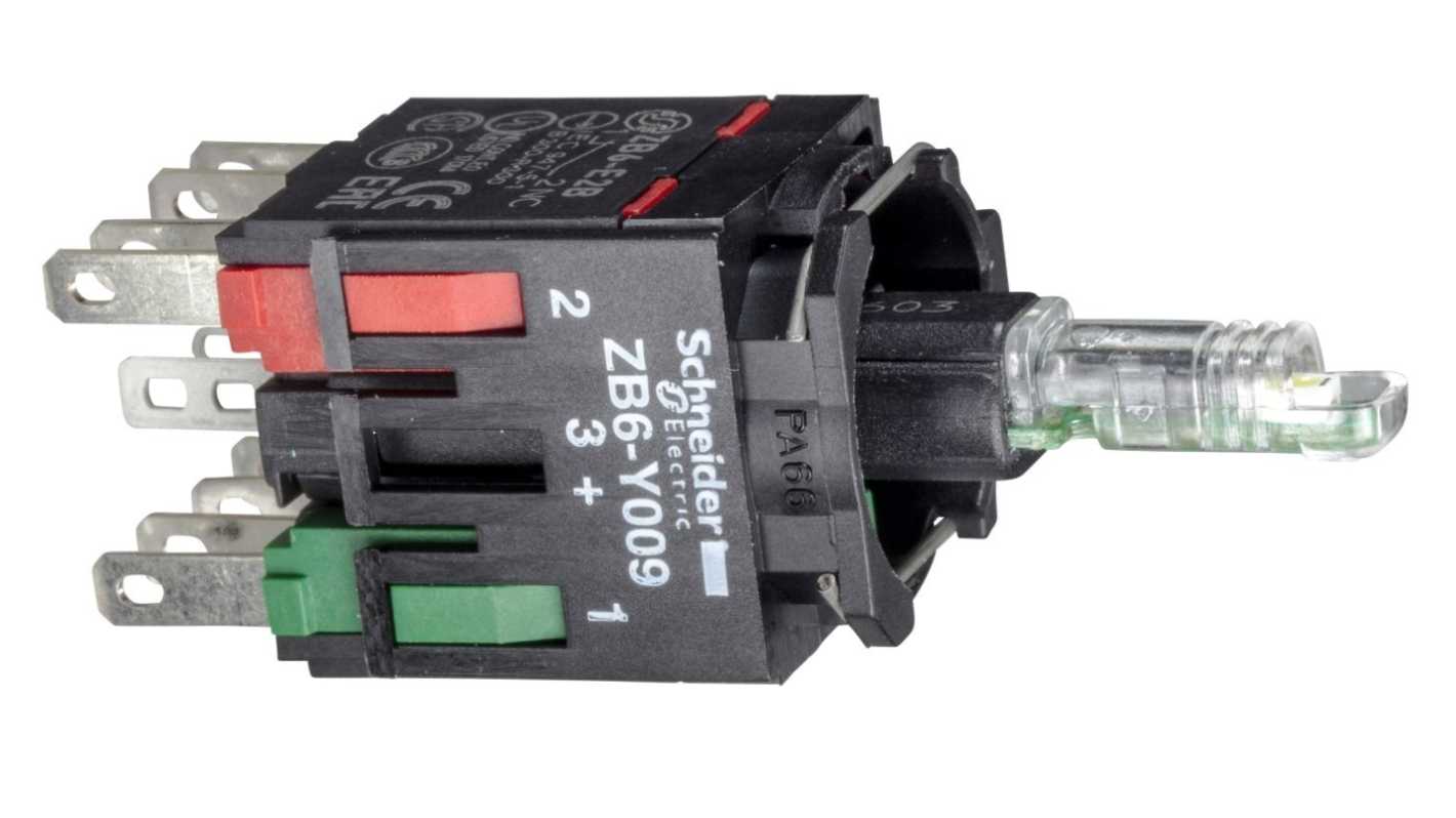 Schneider Electric Harmony XB6 Series Contact & Light Block, 12 → 24V, Red Light, 1NC