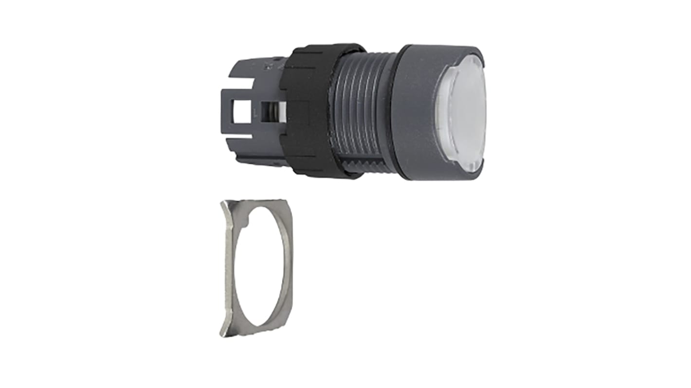 Schneider Electric Harmony XB6 Series White Illuminated Spring Return Push Button Head, 16mm Cutout, IP65