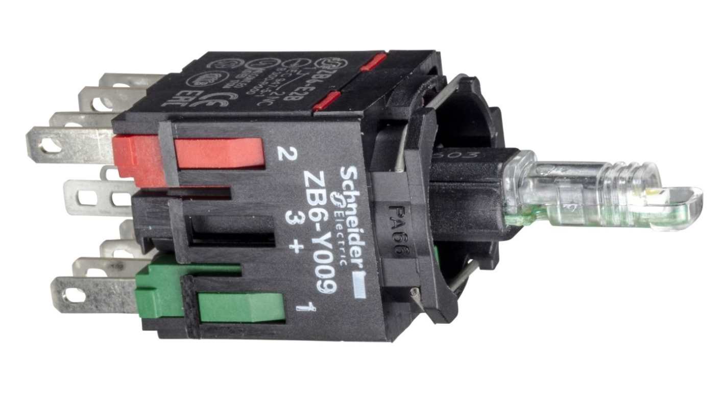 Schneider Electric Harmony XB6 Series Contact & Light Block, 12 → 24V, White Light, 1NO