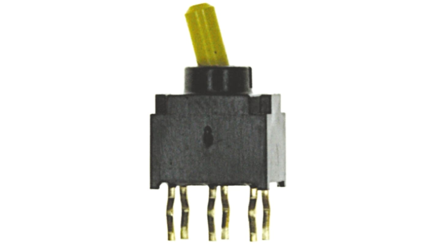 Copal Electronics Toggle Switch, PCB Mount, On-On, DPDT, Through Hole Terminal