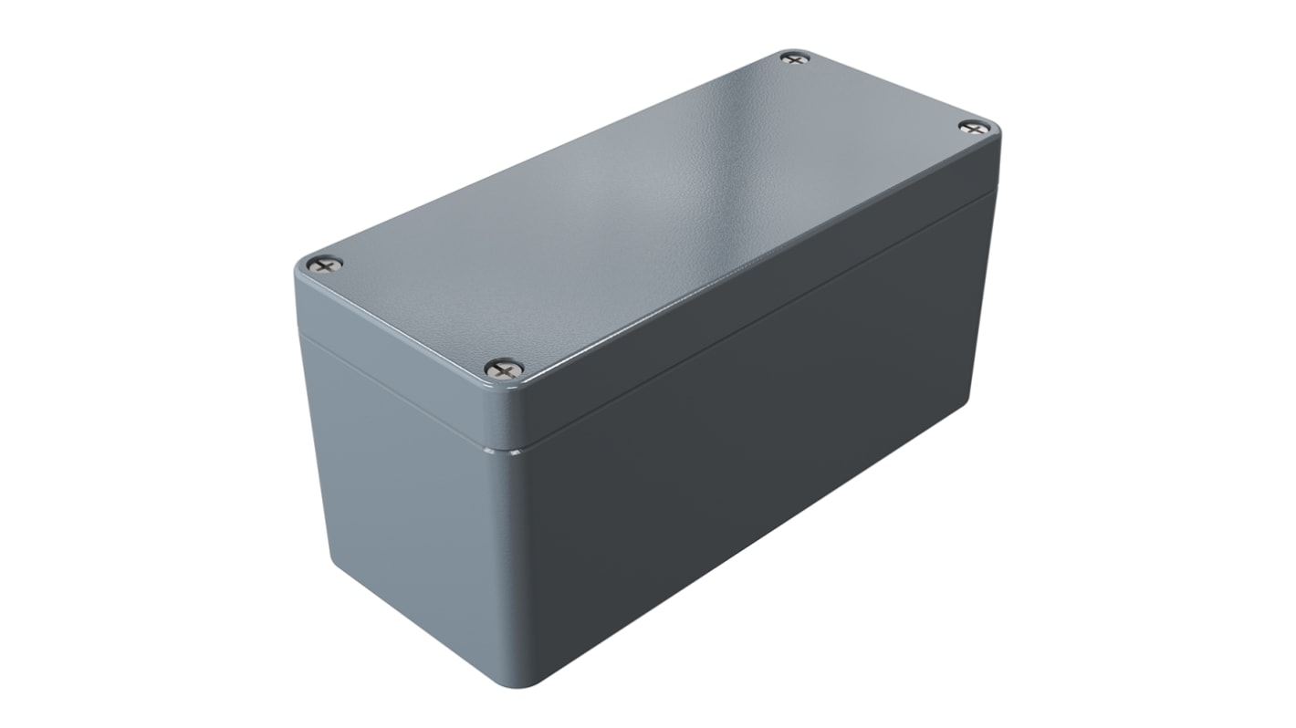 Rose Aluminium Standard Series Grey Die Cast Aluminium Enclosure, IP66, IK09, Grey Lid, 230 x 100 x 110mm
